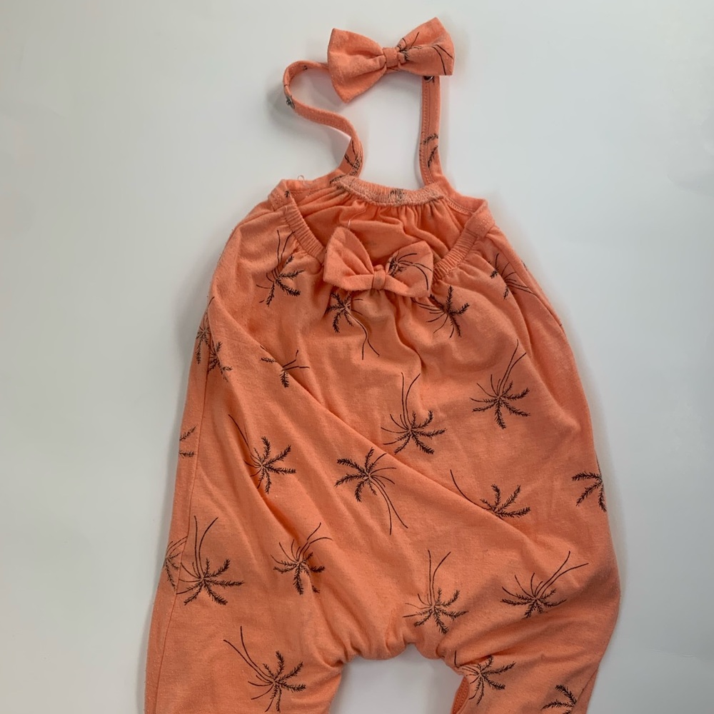 Jessica Simpson Palm Tree Print halter romper